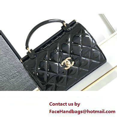 Chanel Patent Calfskin & Gold-Tone Metal Small box bag AS4511 Black 2023 - Click Image to Close